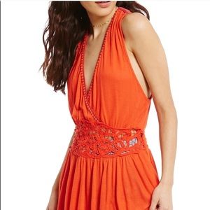 NWT FREE PEOPLE MEGAN PEPLUM V-NECK TOP‎ SIZE S Boho Cottagecore Festival Summer